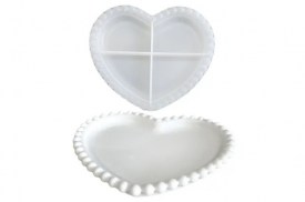 Molde silicona plato corazon con burbujas